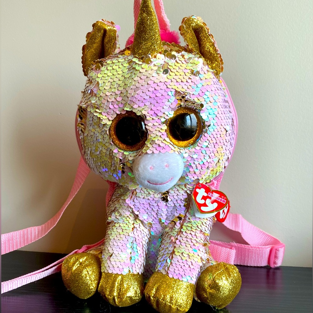 Fantasia Beanie Boos Unicorn Flip Sequin Backpack